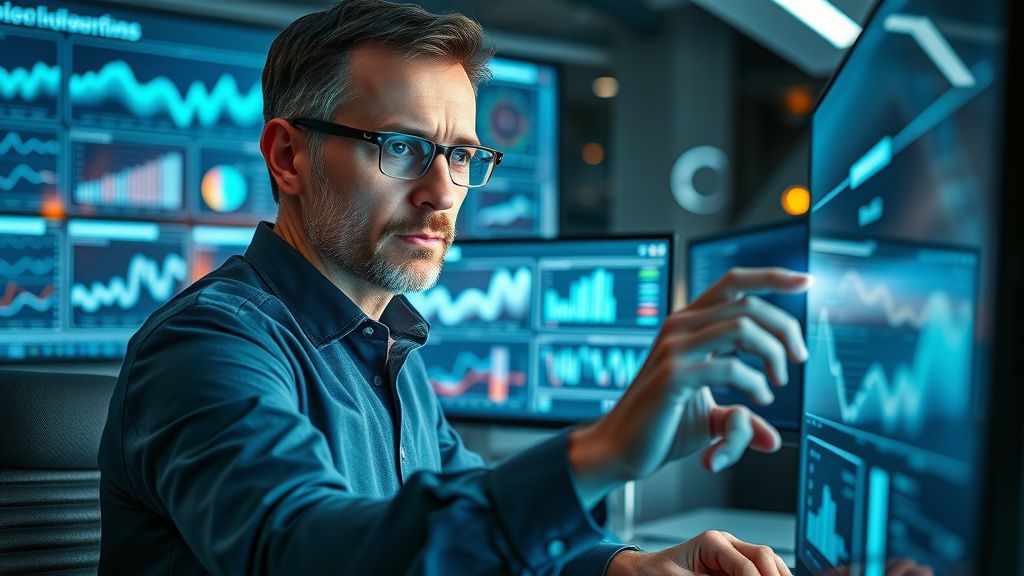 analyst reviewing video analytics for content plan optimization