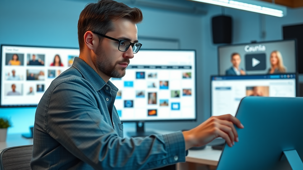 Marketer planning and scheduling social media posts on a digital calendar to boost follower count.