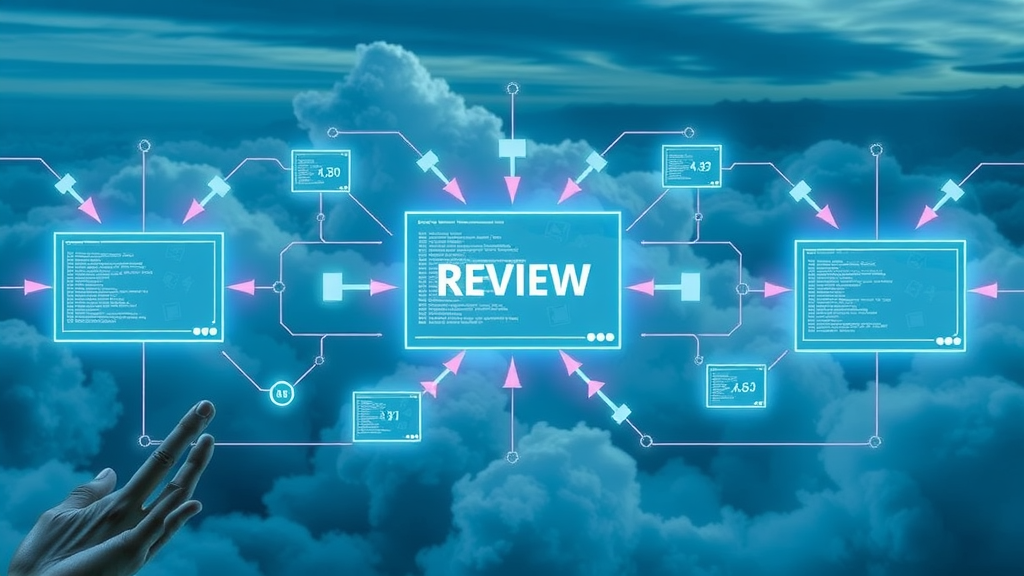 network diagram visualizing interconnected review platforms, data flow, reputation management ecosystem