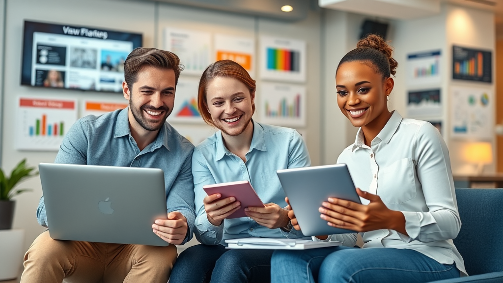 video ideas for small business: modern marketing team collaborating on video strategy