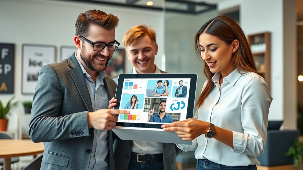 affordable video production small business team planning digital storyboard for video marketing