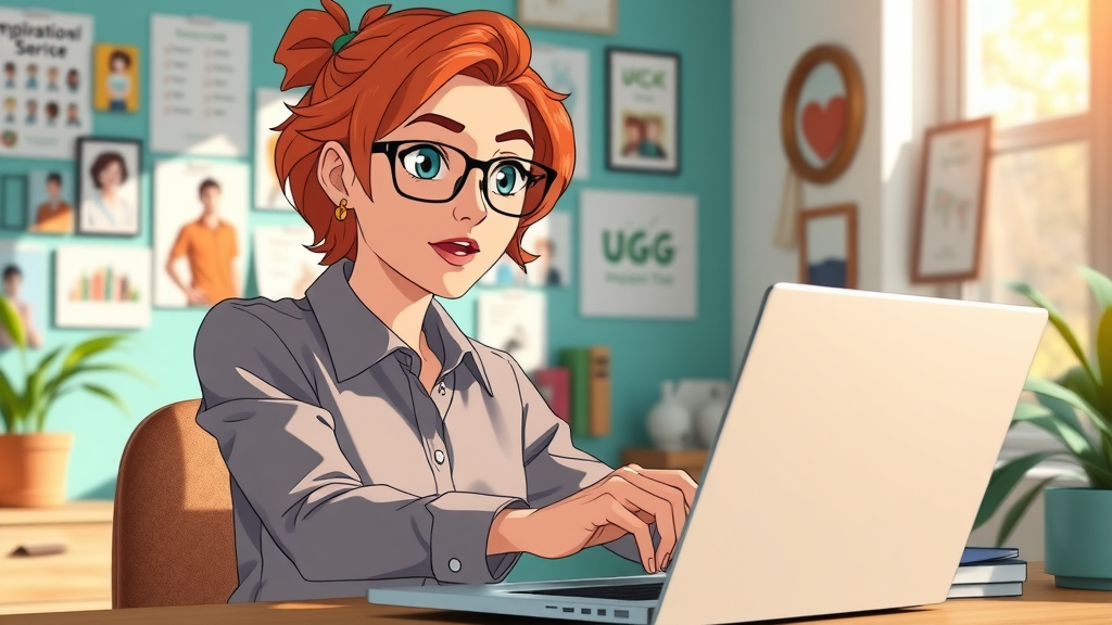 business owner launching ugc campaign from laptop in creative workspace