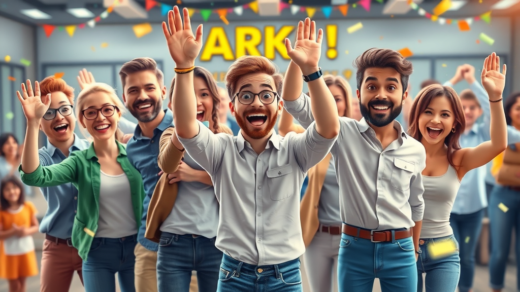 Small business owners celebrating marketing wins and campaign results with customers | small businesses