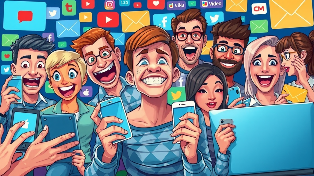 Collage of different social media video formats and users interacting with smartphones