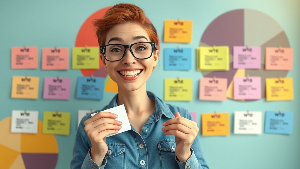 marketer arranging content cards in 50/30/20 rule for social media marketing