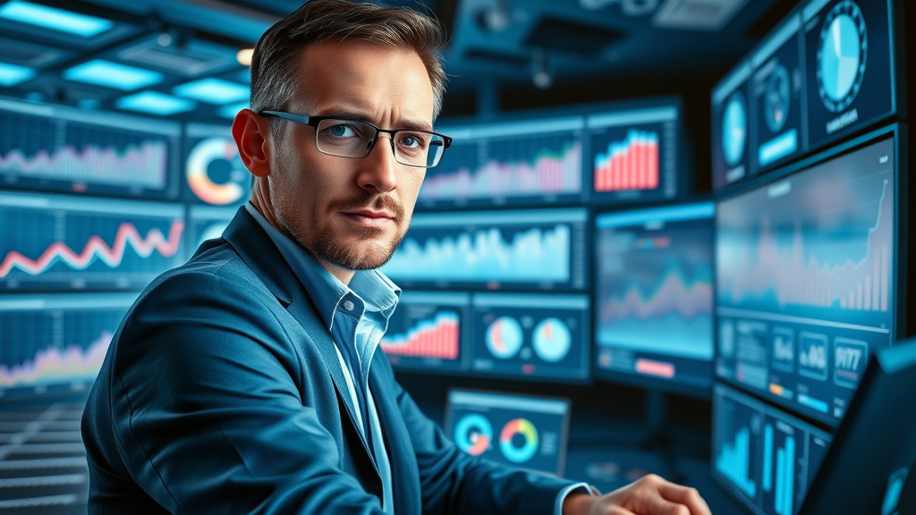 business analyst benchmarking social media performance using interactive graphs