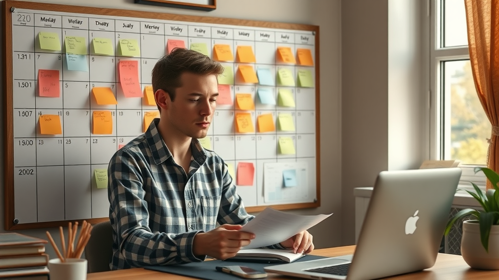 small business owner scheduling blog post calendar for consistent social media content