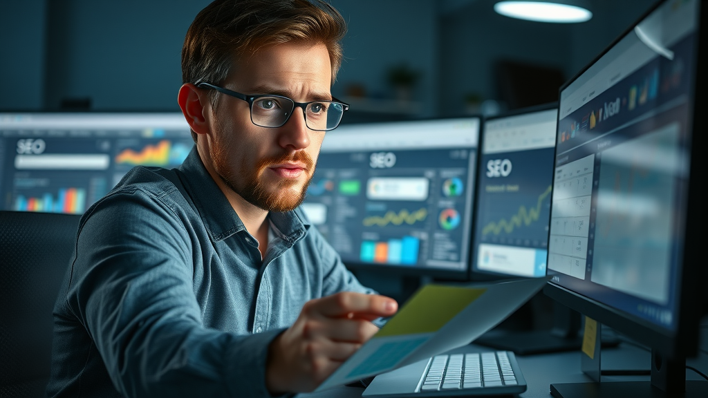 Small business owner researching SEO strategies for marketing and search engine optimization | search engine