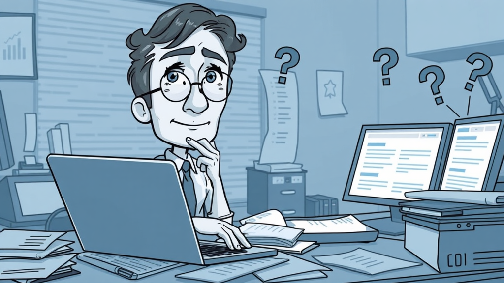 thoughtful digital marketer fact-checking, social media algorithms myths, referencing algorithm myths, laptop