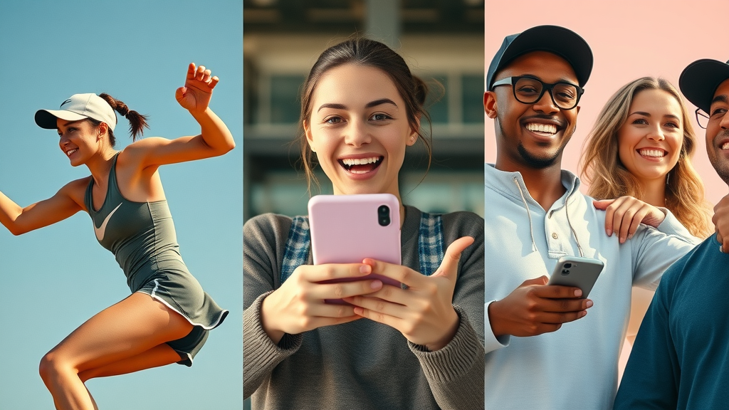 collage featuring Nike, Glossier, and Airbnb successful social media marketing campaigns