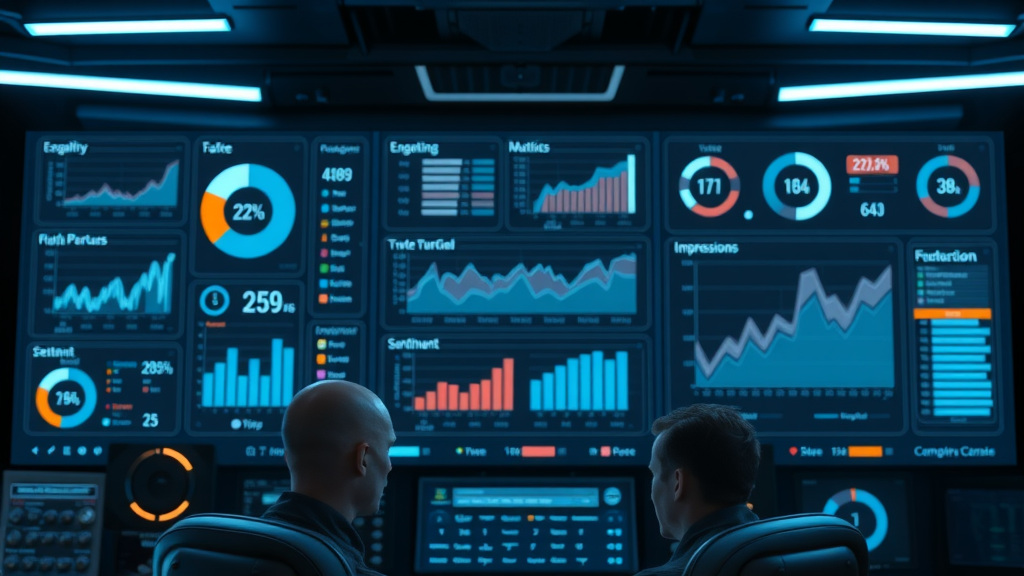 media analytics dashboard displaying engagement, reach, and sentiment as key media metrics