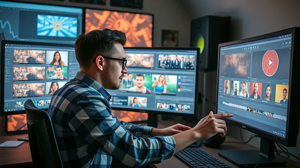 creative content creator designing video and social media posts for multiple platforms