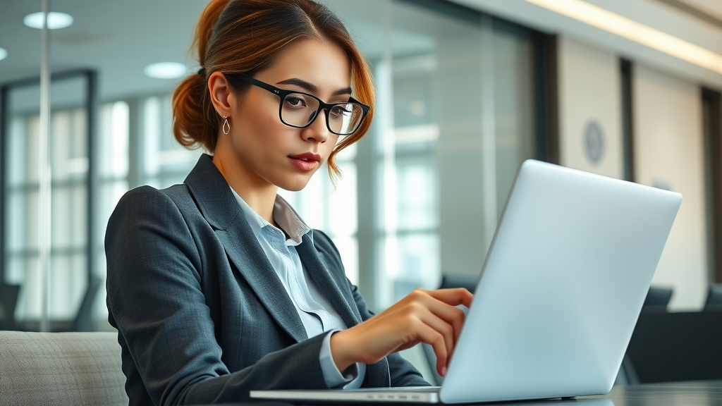 social media growth tips analytics modern office dynamic businesswoman reviewing marketing data