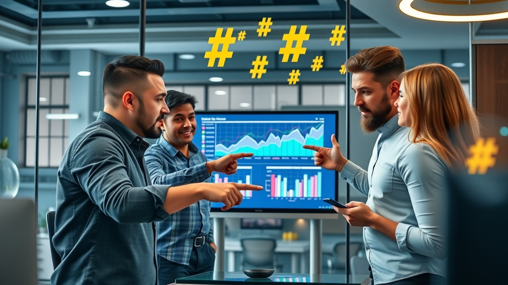hashtag analytics team meeting social media optimization