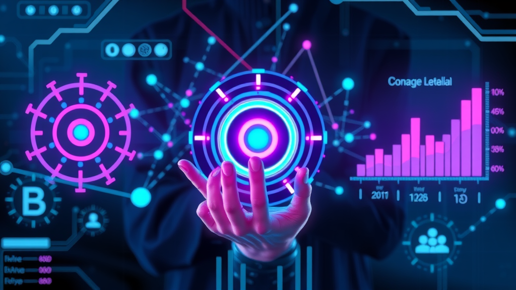Futuristic AI-driven audience targeting visualization with data clusters