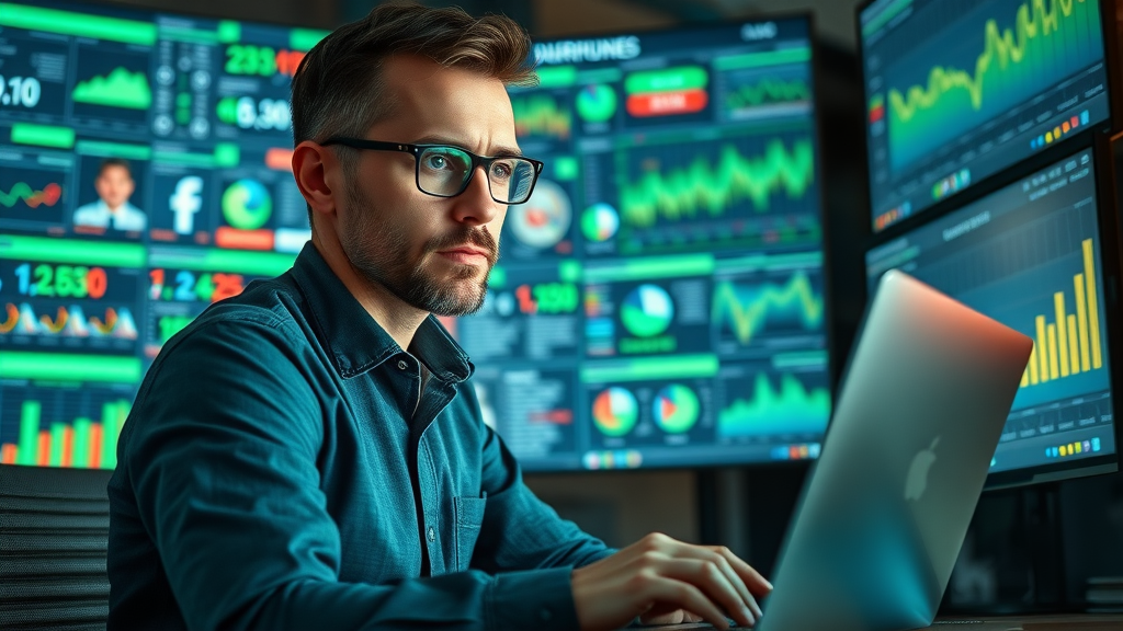 marketing specialist using analytics dashboards for ugc content on social media