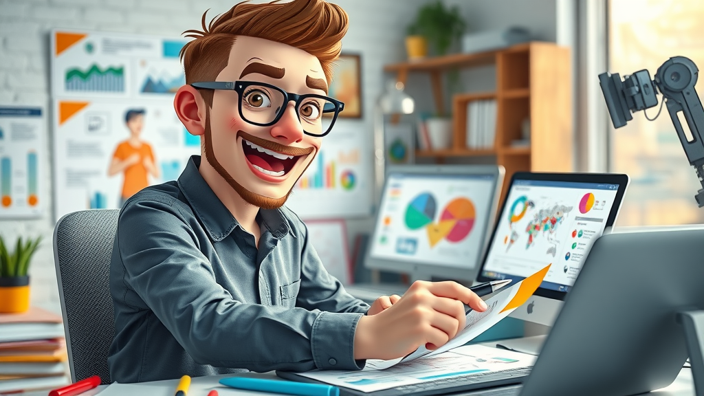 Creative designer drafting digital graphics and vibrant videos at a workspace using content creation tips for visual storytelling.