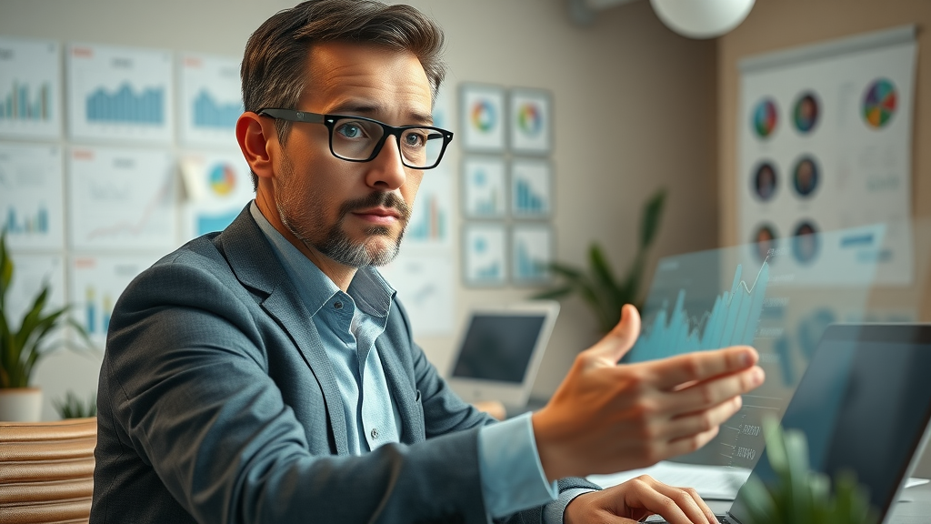 business analyst using review management software dashboard to track online review management KPIs