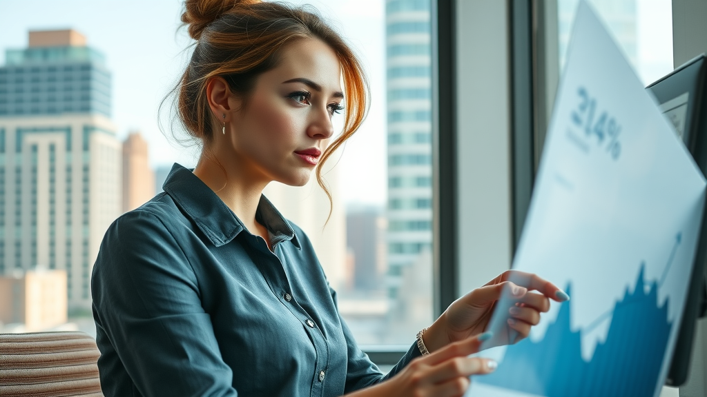 female entrepreneur analyzing social media for small business growth dashboard with statistics.