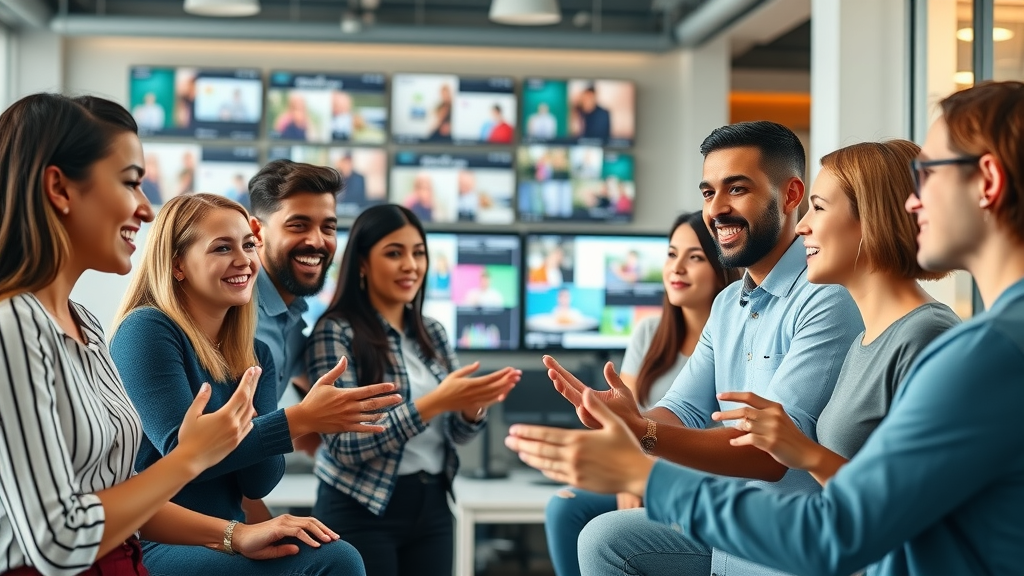 influencer collaboration tips modern brainstorm session diverse professionals digital marketing visuals
