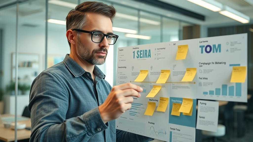 influencer marketing strategy campaign planning sticky notes digital dashboards