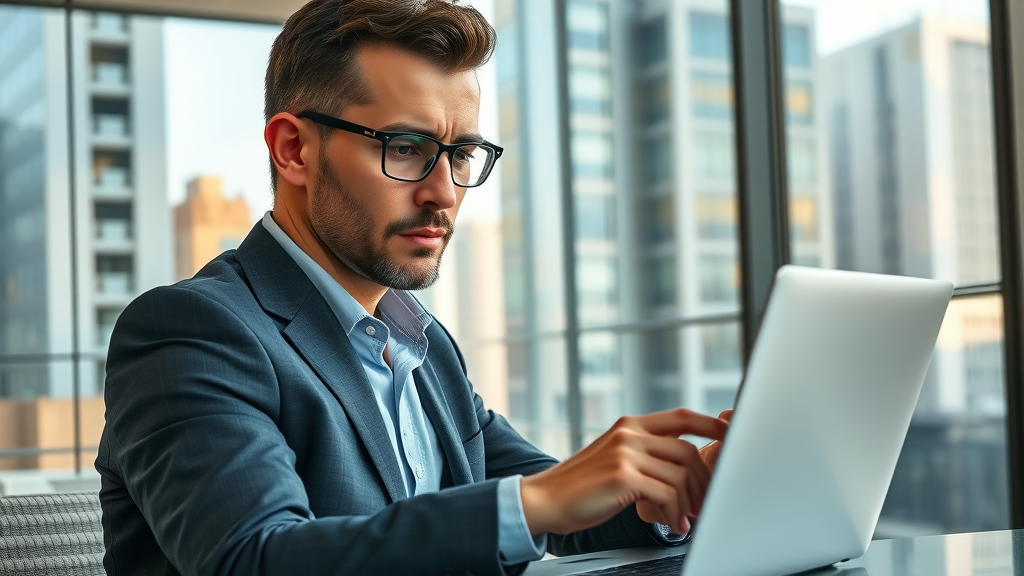 Business owner analyzing negative review strategies on online review dashboard