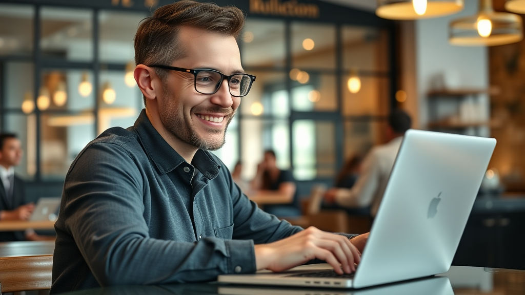business review response tips optimistic owner replying customer reviews modern cafe background positive experience