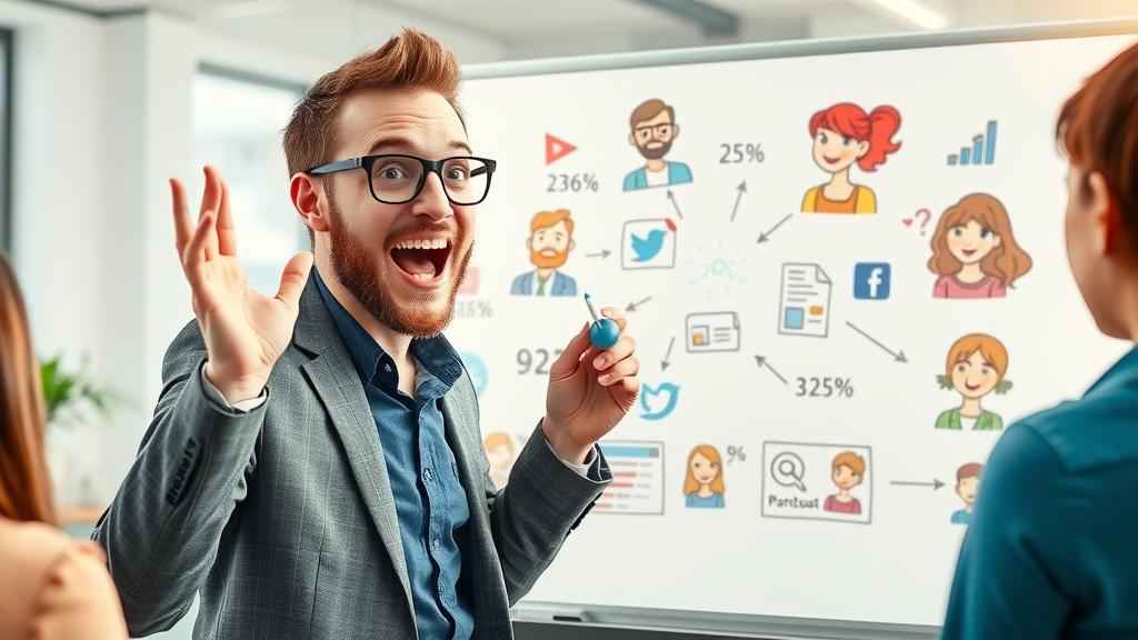 brand strategist boosting audience engagement social media strategy whiteboard
