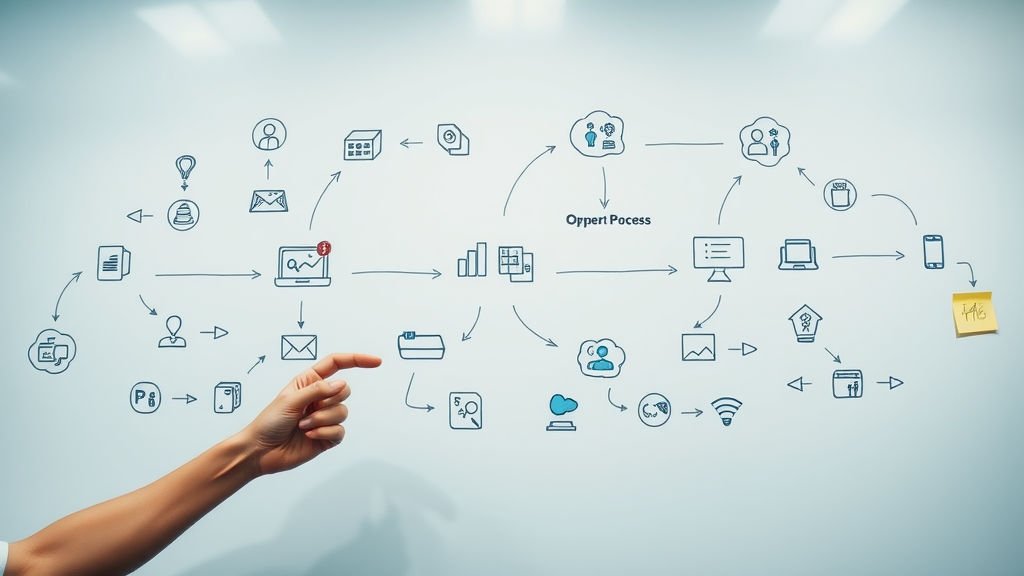 complaint management process flowchart showing digitally mapped steps for resolution