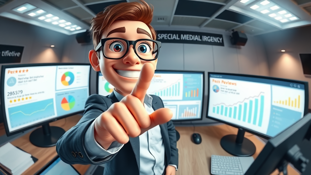 Social media manager highlighting both negative and positive reviews for professional response analysis