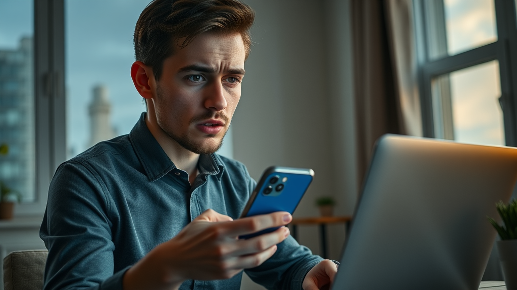 young entrepreneur managing negative feedback and media crisis on social media for small business.